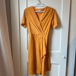 Marigold yellow midi dress
